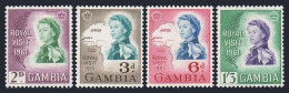 Gambia 168-171, Hinged. Mi 163-166. Queen Elizabeth II Royal Visit. 1961. Map. - Gambie (1965-...)