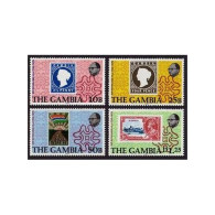Gambia 394-397, 397a, MNH. Mi 390-393, Bl.4. Sir Rowland Hill, 1979. Stamps,Flag - Gambie (1965-...)