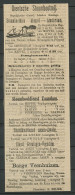 Advertentie 1892 Diverse Stoombootdiensten - Brieven En Documenten