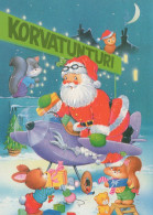BABBO NATALE Natale Vintage Cartolina CPSM #PAJ975.IT - Santa Claus