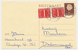Briefkaart G. 325 / Bijfrankering Oudega - Dedemsvaart 1964 - Postal Stationery