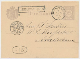 Trein Haltestempel Leeuwarden 1881 - Storia Postale