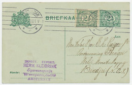Briefkaart G. 80 A I / Bijfrankering Amsterdam - Ned. Indie 1910 - Entiers Postaux
