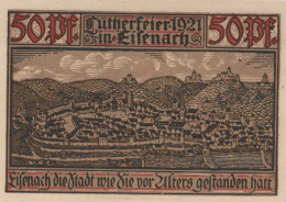 50 PFENNIG 1921 Stadt EISENACH Thuringia UNC DEUTSCHLAND Notgeld Banknote #PC412 - [11] Local Banknote Issues