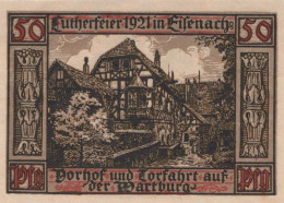 50 PFENNIG 1921 Stadt EISENACH Thuringia UNC DEUTSCHLAND Notgeld Banknote #PB118 - [11] Local Banknote Issues