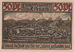 50 PFENNIG 1921 Stadt EISENACH Thuringia UNC DEUTSCHLAND Notgeld Banknote #PB115 - [11] Local Banknote Issues