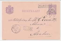 Trein Haltestempel Nijmegen 1884 - Brieven En Documenten