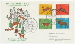 Cover / Postmark Germany 1966 Deer - Chamois - Stag - Otros & Sin Clasificación