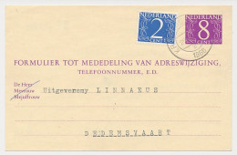 Verhuiskaart G. 32 Kruiningen - Dedemsvaart 1966 - Entiers Postaux