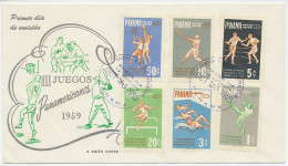 Cover / Postmark Panama 1959 Pan American Games - Basketball - Baseball - Football - Autres & Non Classés