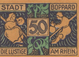 50 PFENNIG 1921 Stadt BOPPARD Rhine UNC DEUTSCHLAND Notgeld Banknote #PA261 - [11] Local Banknote Issues