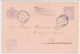 Stadskanaal - Trein Haltestempel Zuidbroek 1887 - Covers & Documents