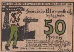 50 PFENNIG 1921 Stadt BLUMENTHAL IN HANNOVER Hanover UNC DEUTSCHLAND #PA248 - [11] Local Banknote Issues