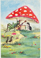Postal Stationery Romania 1970 Ant - Grasshopper - Mushroom - Guitar - Other & Unclassified