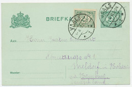 Briefkaart G. 80 / Bijfrankering Vaals - Duitsland 1910 - Entiers Postaux