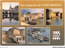 ADQP11-29-1114 - CONCARNEAU - L'entrée De La Ville Close - Les Remparts - Les Passeur Et Vue Générale - Concarneau