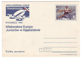 Postal Stationery Poland 1983 Kayaking - European Championships - Other & Unclassified