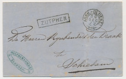 Trein Haltestempel Zutphen 1872 - Lettres & Documents
