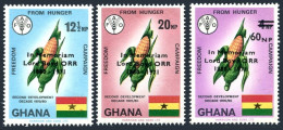 Ghana 418-420 Lord Boyd, MNH. Mi 450-452. FAO 1971. Freedom From Hunger, Corn. - Prematasellado