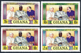 Ghana 751-754,hinged. Mi 880-883. Pope John Paul II, Visit 1980.President Limann - Preobliterati