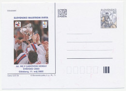 Postal Stationery Slovakia 2002 Ice Hockey - World Championships Sweden - Hiver