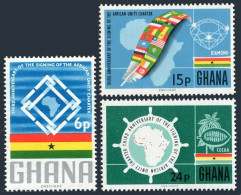 Ghana 256-258 Blocks/4,margin,MNH. Mi 266-268. OAU, African Unity Charter, 1966. - Voorafgestempeld