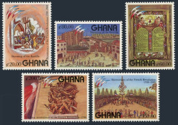 Ghana 1170-1174,MNH.Michel 1282-1286. French Revolution Bicentennial, 1989. - Voorafgestempeld