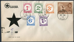 Ghana J6-J10,FDC.Michel P6-P10. Due Stamps 1958. - Voorafgestempeld