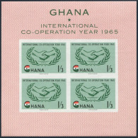 Ghana 203a Sheet, MNH. Michel Bl.16. Cooperation Year ICY-1965. - Voorafgestempeld