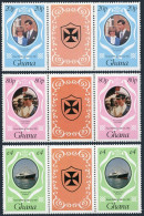 Ghana 759-761 Gutter, MNH. Mi 897-899. Royal Wedding 1981 .Prince Charles,Diana. - Precancels