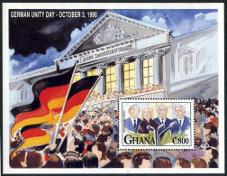 Ghana 1372,MNH.Michel 1651 Bl.190. Reunification Of Germany,1992.Chancellors. - Voorafgestempeld