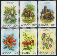 Ghana 782-787, MNH. Michel 921-926. Otter, Bushbuck, Aarvark, Plants, 1982. - Voorafgestempeld