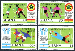 Ghana 665-668,MNH. Mi 771-774. African Cup,Ghana WINNERS.Argentina-1978 Winners. - Precancels