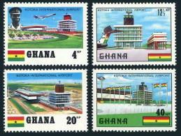 Ghana 382-385, MNH. Michel 393-396. Kotoka Airport, 1970. Gen .Kotoka, VC10. - Voorafgestempeld