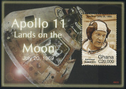 Ghana 2571 Sheet,MNH. Space Achievements,2007.Astronaut Buzz Aldrin,Apollo 11. - Preobliterati