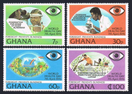 Ghana 592-595, MNH. Mi 658-661. World Health Day, 1976. Blindness, Entomologist, - Voorafgestempeld