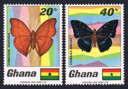 Ghana 334-335,MNH.Mi 345-346.Butterflies Cymothoe Sangaris,Charaxes Ameliae.1968 - Voorafgestempeld