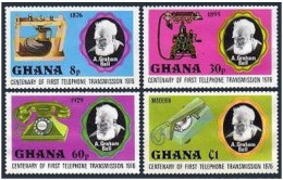 Ghana 601-604, MNH. Michel 662-665. Alexander Graham Bell, Telephone. 1976. - Voorafgestempeld