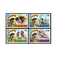 Ghana 565-568,569 Ad Sheet,MNH. Nordjamb-1975 Boy Scouts Jamboree.Sailing,Hiking - Precancels