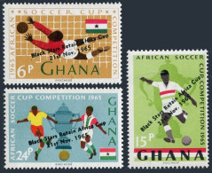 Ghana 244-246, MNH. Michel 250-252. African Soccer Cup, 1965. Ghana Winner. - Voorafgestempeld