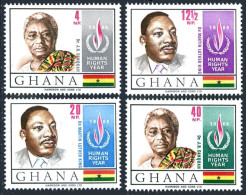 Ghana 348-351, 351a, MNH. Michel 359-362, Bl.35. Human Rights Year IHRY-1968. - Preobliterati