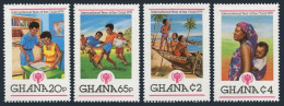 Ghana 709-712,713, MNH. Michel 805-808, Bl.81. IYC-1979. Students, Soccer,Canoe, - Preobliterati