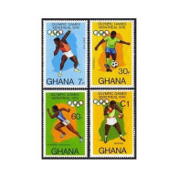 Ghana 583-586, 587 Sheet, MNH. Mi 646-649,Bl.65. Olympics Montreal-1976. Soccer. - Voorafgestempeld