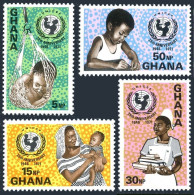 Ghana 436-439,439a Sheet, MNH. Michel 446-449,Bl.44. UNICEF, 25th Ann. 1971. - Voorafgestempeld