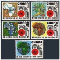 Ghana 440-444,MNH.Michel 453-457. All-Africa Trade Fair,1972.Map,Fireworks. - Prematasellado