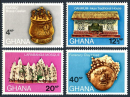 Ghana 406-409,408a, MNH. Mi 417-420, Bl.41. Brass Casket, Pompeii, Mosque, 1970. - Precancels