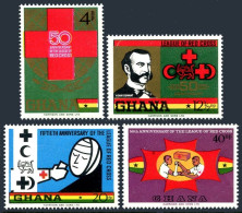 Ghana 378-381, 381a, MNH. Mi 389-392, Bl.38. League Of Red Cross. Henri Dunant. - Precancels