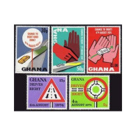 Ghana 530-534, MNH. Mi 572-576. Change To Right-hand Driving, 1974. Traffic Sing - Precancels