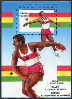 Ghana 1089,MNH.Michel Bl.134. Olympics Seoul-1988. Discus-winners. - Prematasellado