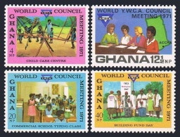 Ghana 426-429, 429a, MNH. Mi 439-442, Bl.43. YMCA-Young Women's Christian, 1971. - VorausGebrauchte